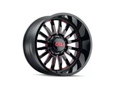 Cali Off-Road Summit Gloss Black Milled with Prism Red 8-Lug Wheel; 24x14; -76mm Offset (08-10 F-250 Super Duty)