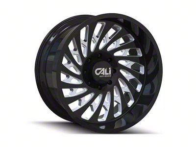 Cali Off-Road Switchback Gloss Black Milled 8-Lug Wheel; 24x12; -51mm Offset (08-10 F-250 Super Duty)
