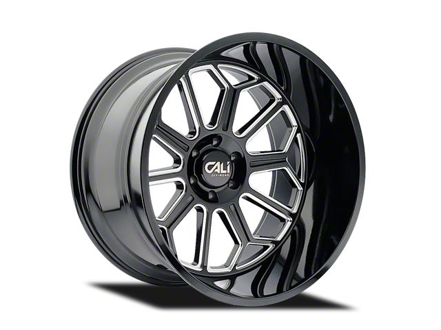 Cali Off-Road Auburn Gloss Black Milled 6-Lug Wheel; 22x12; -51mm Offset (14-18 Sierra 1500)