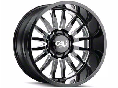 Cali Off-Road Summit Gloss Black Milled 6-Lug Wheel; 20x9; -12mm Offset (14-18 Silverado 1500)
