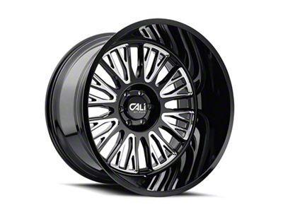 Cali Off-Road Vertex Black Milled 8-Lug Wheel; 22x12; -44mm Offset (23-25 F-250 Super Duty)