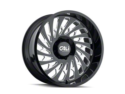 Cali Off-Road Switchback Gloss Black Milled 8-Lug Wheel; 20x9; 0mm Offset (99-07 F-250 Super Duty)