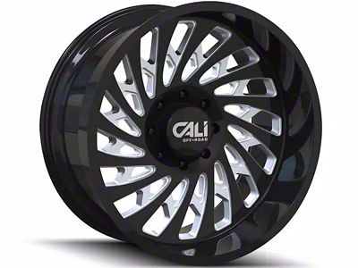 Cali Off-Road Switchback Gloss Black Milled 6-Lug Wheel; 20x10; -25mm Offset (99-06 Silverado 1500)