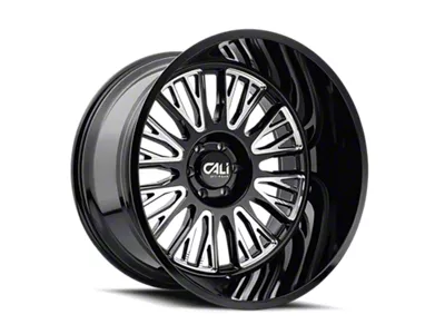 Cali Off-Road Vertex Gloss Black Milled 8-Lug Wheel; 24x14; -76mm Offset (23-25 F-250 Super Duty)