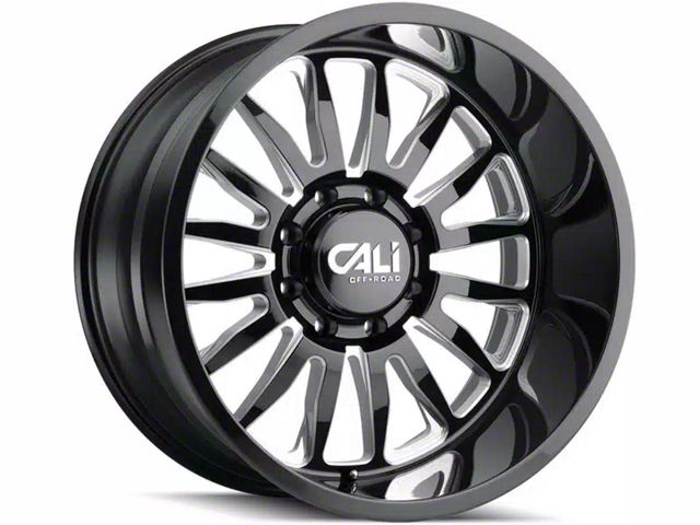 Cali Off-Road Summit Gloss Black Milled 6-Lug Wheel; 20x12; -51mm Offset (19-24 Sierra 1500)