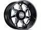 Cali Off-Road Sevenfold Gloss Black Milled 6-Lug Wheel; 20x9; 0mm Offset (19-24 Silverado 1500)