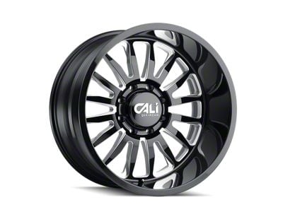 Cali Off-Road Summit Gloss Black Milled 8-Lug Wheel; 20x9; 0mm Offset (20-25 Silverado 3500 HD SRW)