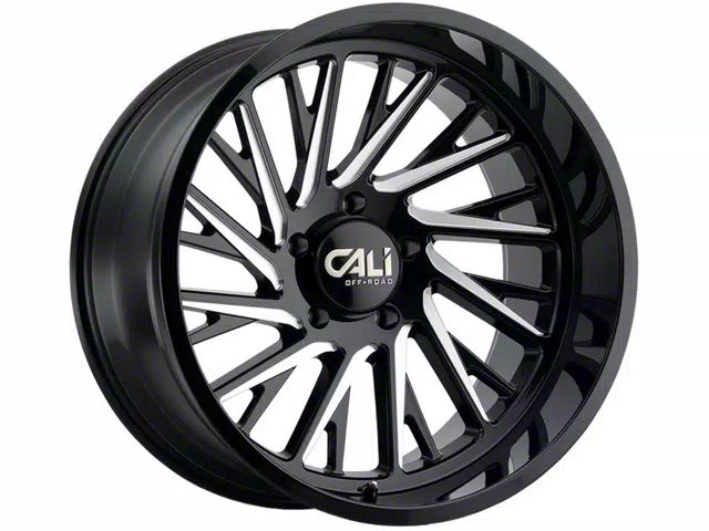 Cali Off-Road Purge Gloss Black Milled Spokes 6-Lug Wheel; 22x12; -51mm Offset (21-24 Yukon)