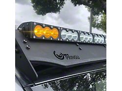Dual Function LED Light Bar with Small Dual Function Switch and Prinsu Roof Rack Mounting Bracket Kit (Universal; Some Adaptation May Be Required)