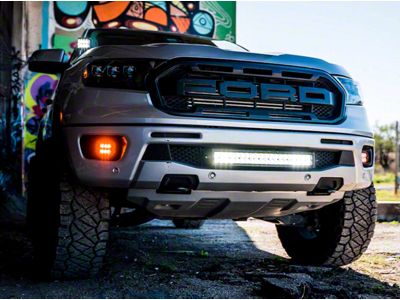 Cali Raised LED 22-Inch LED Light Bar with Hidden Bumper Mounting Brackets and ACC Radar Relocation Bracket; Spot Beam (19-23 Ranger)