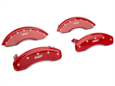 MGP Brake Caliper Covers; Red; Front and Rear (04-08 F-150)