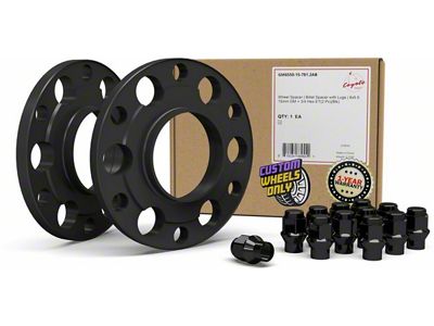 0.60-Inch Billet Aluminum 6-Lug Wheel Spacers and 3/4-Inch ET Acorn Black Lug Nut Kit (23-25 Canyon)