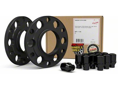 0.60-Inch Billet Aluminum 6-Lug Wheel Spacers and 7/8-Inch ET Acorn Black Lug Nut Kit (23-25 Canyon)