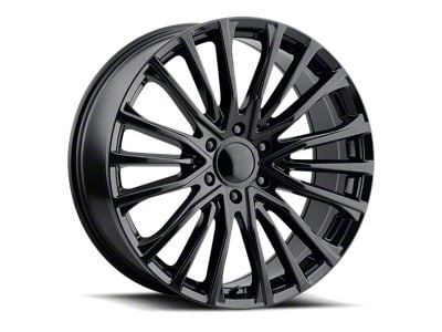 2024 Escalade V-Series Style Gloss Black 6-Lug Wheel; 22x9; 28mm Offset (23-25 Canyon)