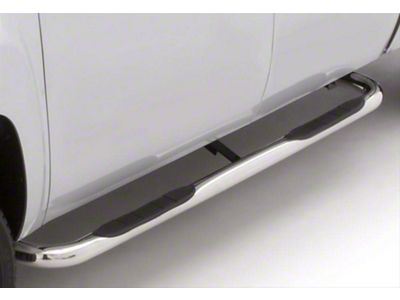 3-Inch Round Bent Nerf Side Step Bars; Polished Stainless (15-22 Canyon Crew Cab)