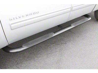 4-Inch Oval Bent Nerf Side Step Bars; Polished Stainless (15-22 Canyon Crew Cab)