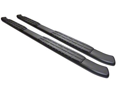 4-Inch Oval Blackout Series Side Step Bars; Black (15-25 Canyon Crew Cab)