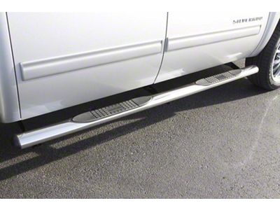 4-Inch Oval Straight Nerf Side Step Bars; Black (15-22 Canyon Crew Cab)