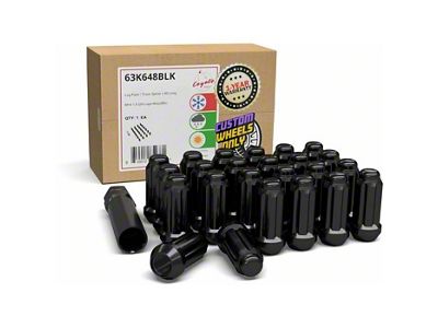 Black 6-Spline Lug Nut Kit; 14mm x 1.5; Set of 24 (15-26 Canyon)