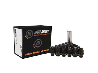 Black Acorn ET Lug Nuts for Aftermarket Wheels; M14x1.5; Set of 24 (15-26 Canyon)