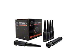 Black Spike Lug Nuts for Aftermarket Wheels; M14x1.5; Set of 24 (23-26 Canyon)