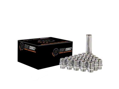 Chrome Open Acorn Spline ET Lug Nuts; M14x1.5; Set of 24 (23-25 Canyon)
