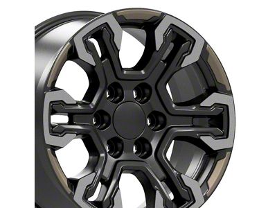 CV65 Gloss Black Machined with Tan Accents 6-Lug Wheel; 18x8.5; 26mm Offset (23-25 Canyon)