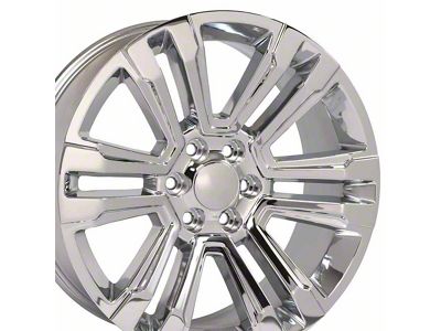 Denali Style Chrome 6-Lug Wheel; 22x9; 24mm Offset (23-25 Canyon)