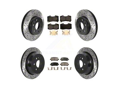 Drilled and Slotted 6-Lug Brake Rotor and Ceramic Pad Kit; Front and Rear (15-20 Canyon)