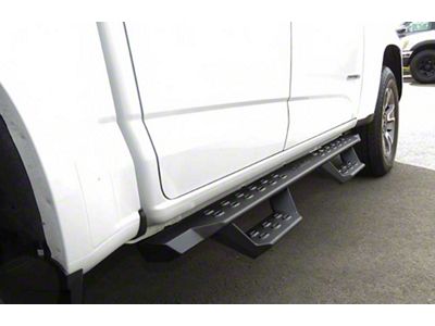 Drop Style Door to Door Nerf Side Step Bars; Black (15-22 Canyon Crew Cab)