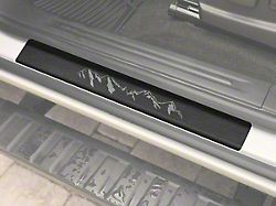 Front Door Sill Protection Overlays with Mountain Logo; Black (15-22 Canyon)