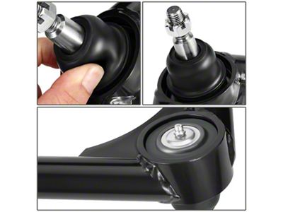 Front Upper Control Arms for 2 to 4-Inch Lift; Black (15-22 Canyon)