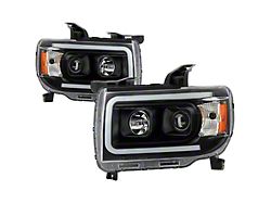 Light Tube DRL Projector Headlights; Black Housing; Clear Lens (15-19 Canyon)