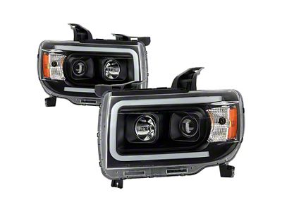Light Tube DRL Projector Headlights; Black Housing; Clear Lens (15-19 Canyon)