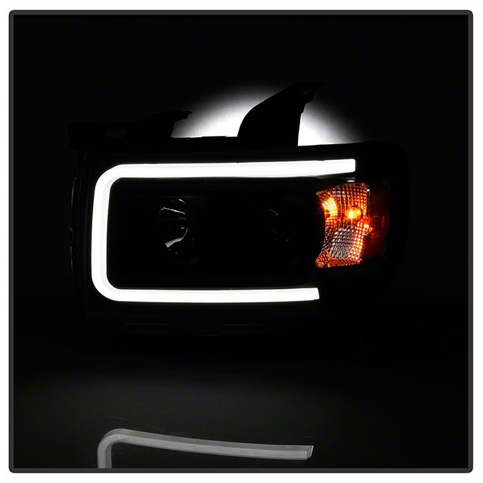 thumbnail image 2 of LED Tube Projector Headlights For 2015-2019 GMC Canyon – Chrome Housing, Clear Lens, DOT/SAE, LH+RH Pair 2 of 6