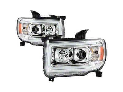 Light Tube DRL Projector Headlights; Chrome Housing; Clear Lens (15-19 Canyon)