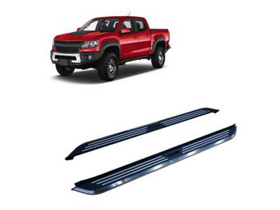 Pinnacle Running Boards; Black and Silver (15-24 Canyon Crew Cab)