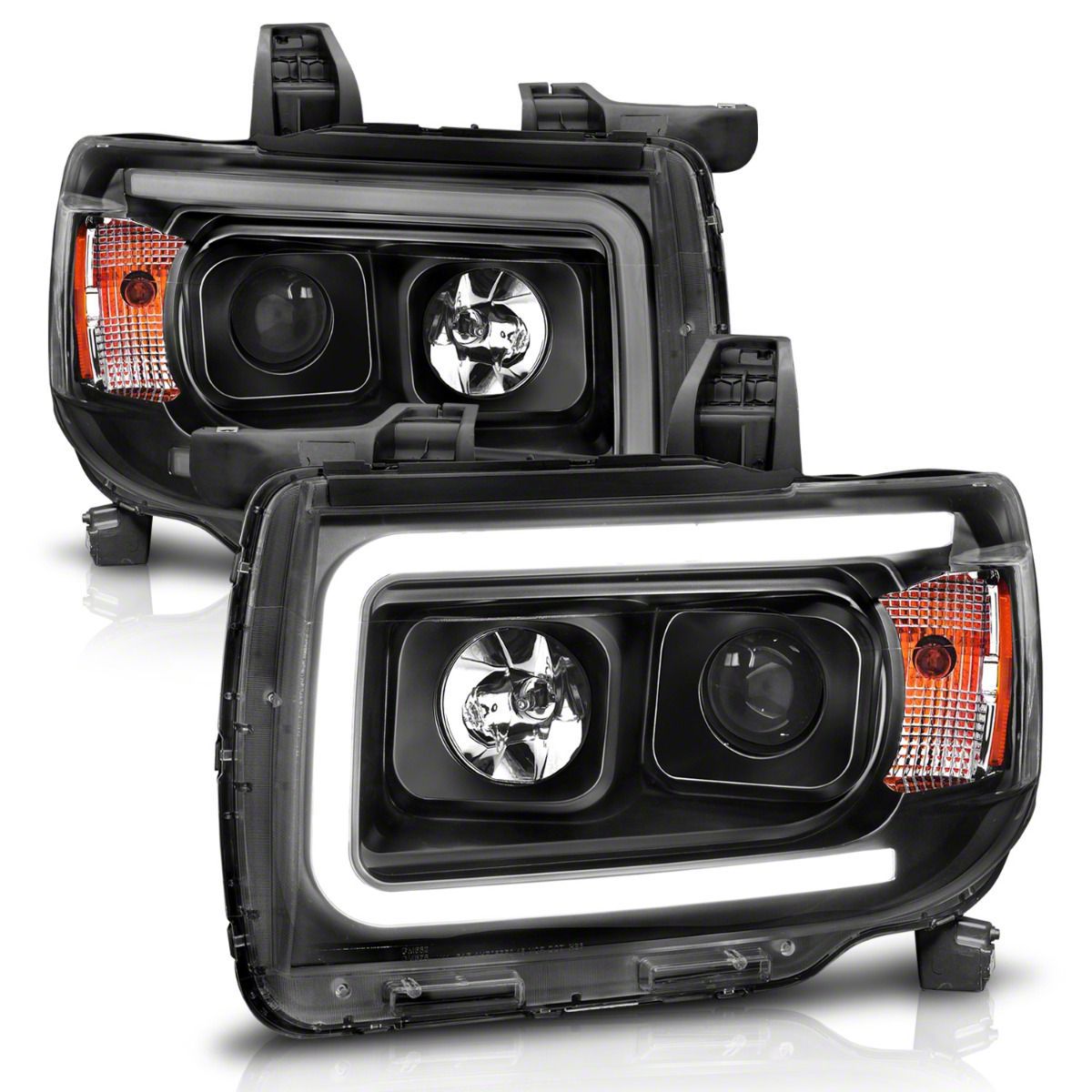 2017 GMC Canyon Anzo Projector Plank Style Headlights (Black) - 111381