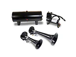 ProBlaster ABS Dual Train Horn System; Black (Universal; Some Adaptation May Be Required)