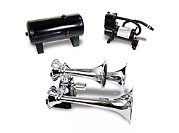 ProBlaster ABS Triple Train Horn System; Chrome (Universal; Some Adaptation May Be Required)
