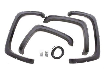 RX-Rivet Style Fender Flares; Front and Rear; Textured (15-20 Canyon w/ 5-Foot Short Box)