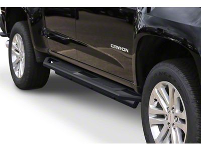 Square Tube Drop Style Nerf Side Step Bars; Matte Black (15-22 Canyon Crew Cab)