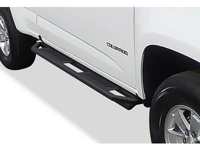 Square Tube Drop Style Nerf Side Step Bars; Matte Black (15-22 Canyon Extended Cab)