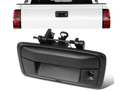 Tailgate Handle with Backup Camera and Key Hole; Textured Black (15-20 Canyon)