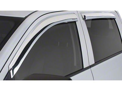 Tape-Onz Sidewind Deflectors; Front and Rear; Chrome (15-22 Canyon Crew Cab)