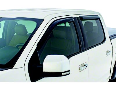 Tape-Onz Sidewind Deflectors; Front and Rear; Smoke (15-22 Canyon Crew Cab)