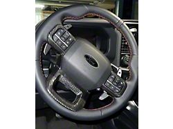 Carbonaddons Steering Wheel Trim Cover; Black Carbon Fiber (21-26 F-150, Excluding 3.5L EcoBoost Raptor)