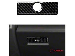 Carbonaddons Storage Glove box Handle Overlay; Black Carbon Fiber (15-20 F-150)