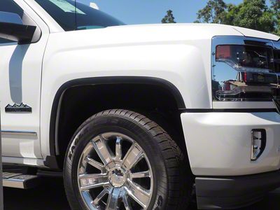 Stainless Steel Fender Trim; Matte Black (15-19 Silverado 2500 HD)