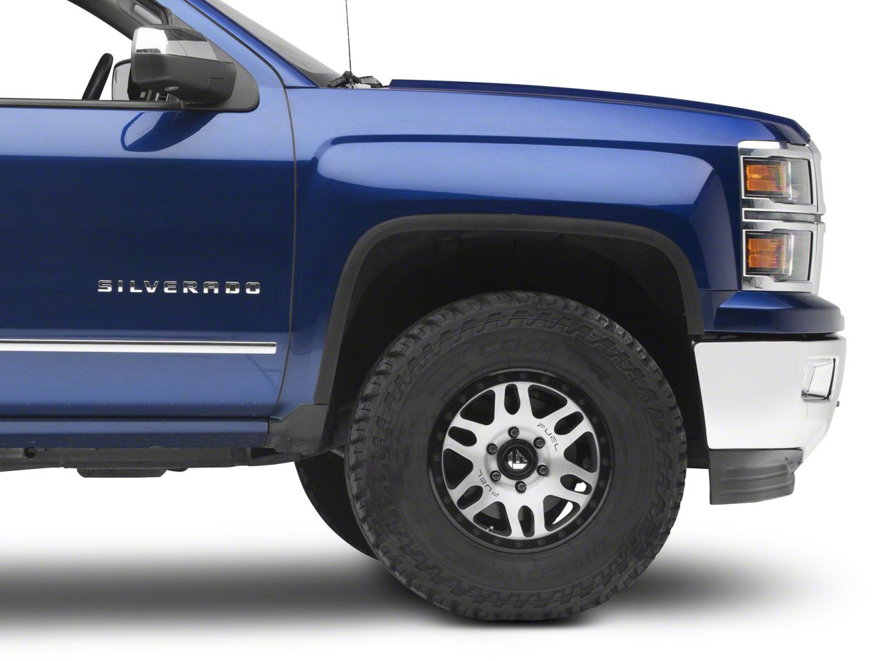 Silverado 1500 Stainless Steel Fender Trim; Matte Black (1415